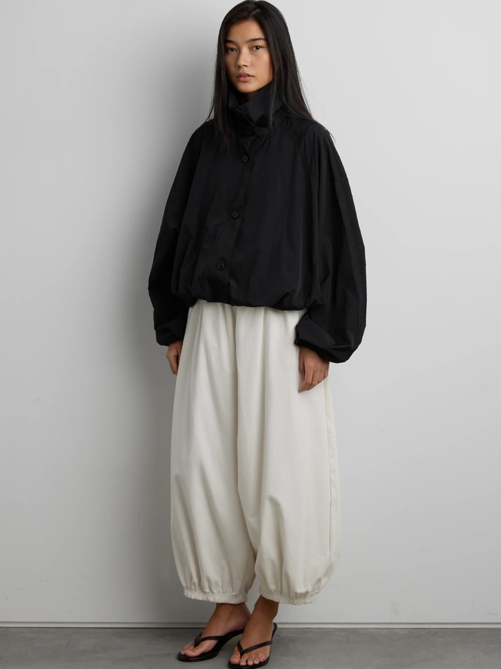 Oak + Fort nylon funnel neck jacket